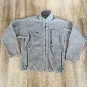 Vintage Patagonia Synchilla Jacket M Gray USA Full Zip Fleece Chest Pocket
